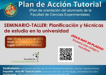 Seminario-Taller: Planificación y técnicas de estudio en la universidad