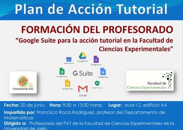 FORMACIÓN DEL PROFESORADO “Google Suite para la acción tutorial en la Facultad de Ciencias Experimentales”